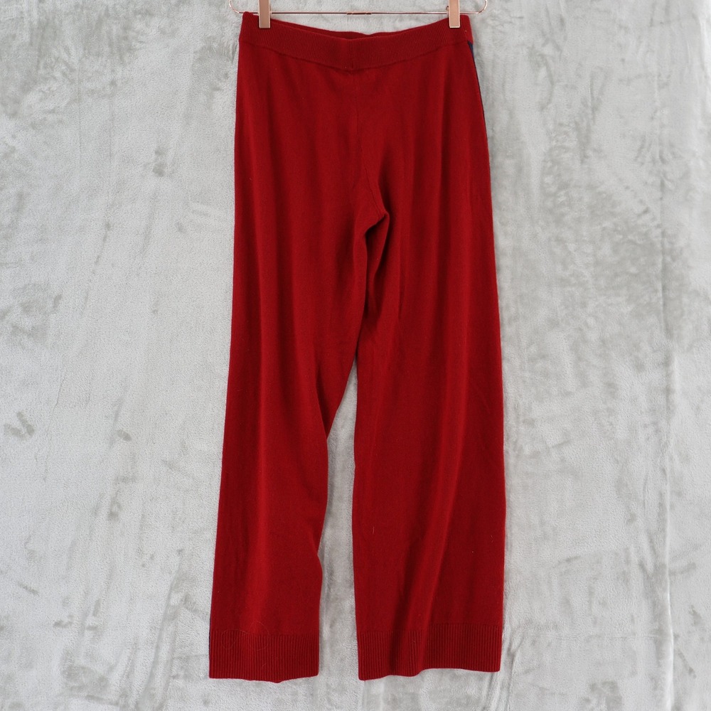 J.Crew Collection Cashmere Track Pants Women M Red Wide Leg Side Stripe $298 NWT - Picture 6 of 16